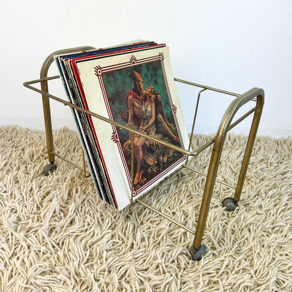 BRASS VINYL RECORD RACK