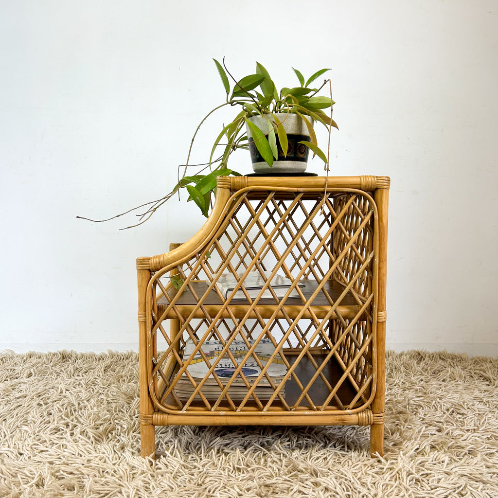 CANE BEDSIDE TABLE