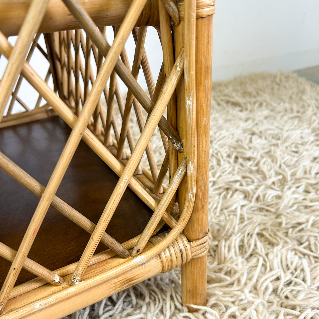 CANE BEDSIDE TABLE