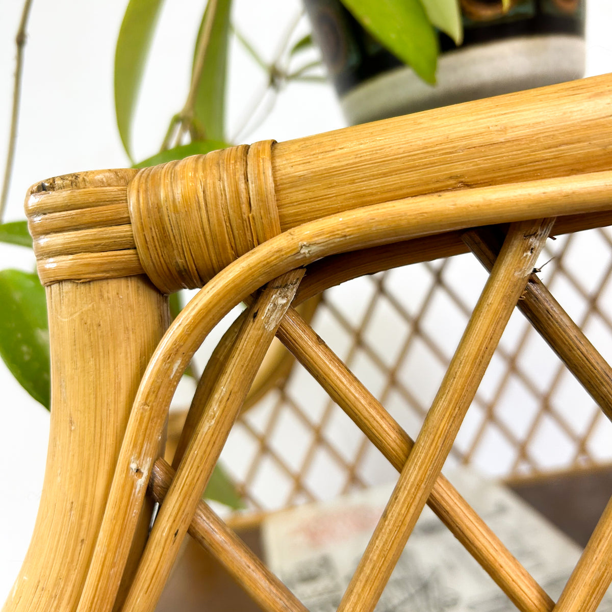 CANE BEDSIDE TABLE