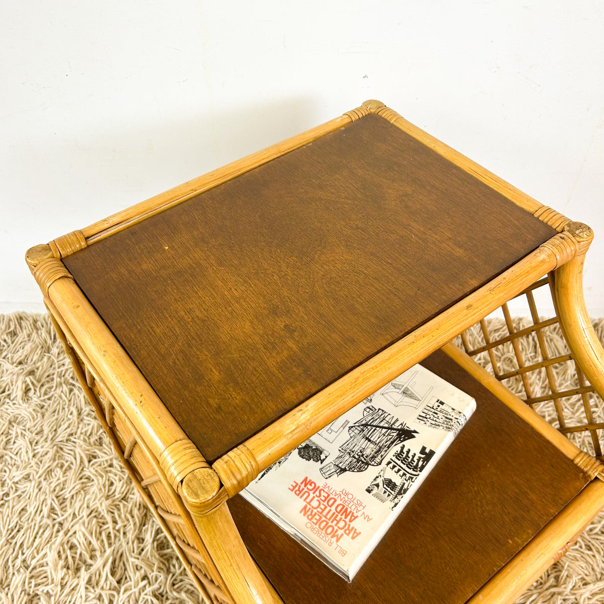 CANE BEDSIDE TABLE