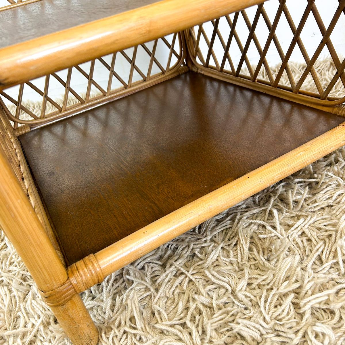 CANE BEDSIDE TABLE