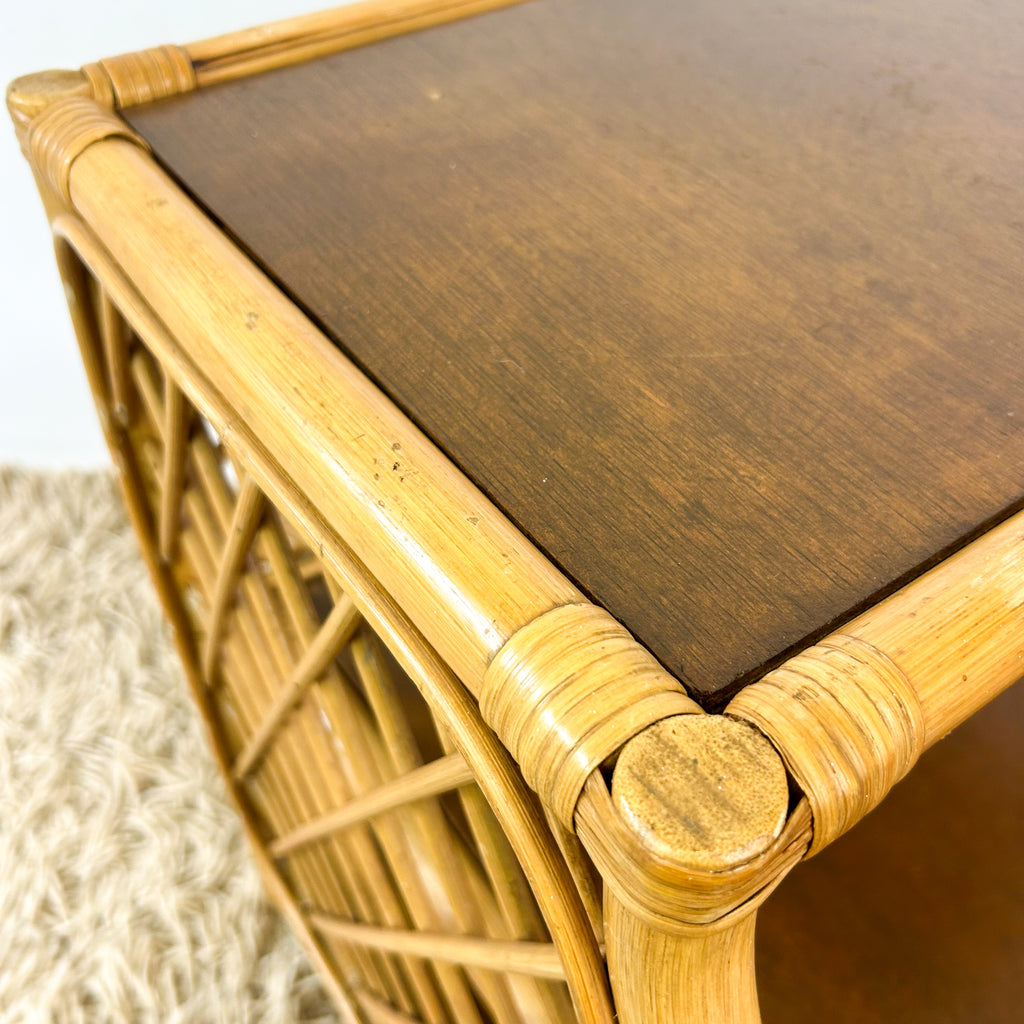 CANE BEDSIDE TABLE