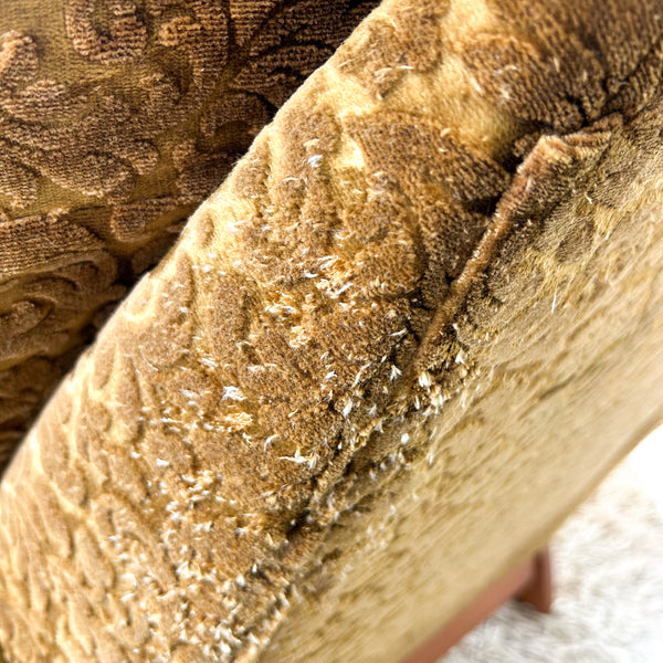 GOLD FLORAL VELOUR ARMCHAIR #2