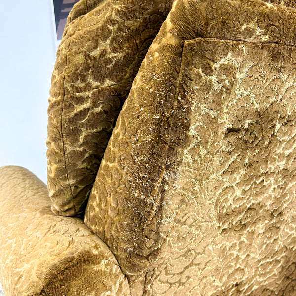GOLD FLORAL VELOUR ARMCHAIR #2