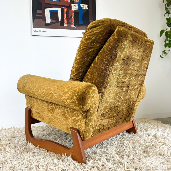 GOLD FLORAL VELOUR ARMCHAIR #2