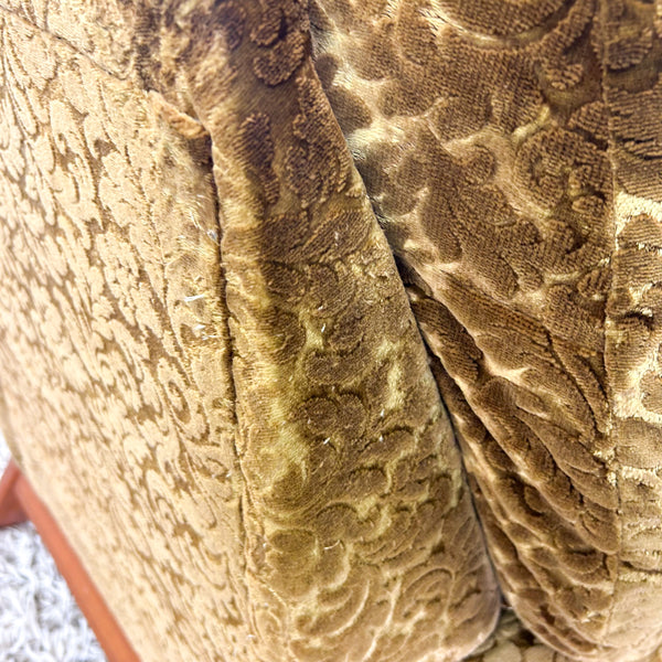 GOLD FLORAL VELOUR ARMCHAIR #2