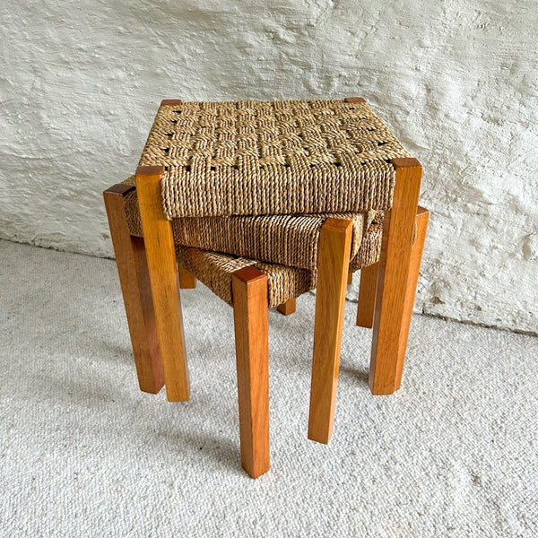 WOVEN TIMBER STOOLS