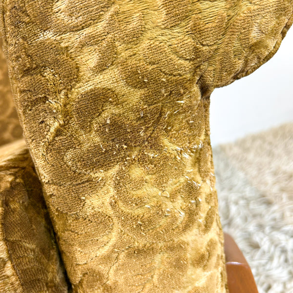 GOLD FLORAL VELOUR ARMCHAIR #1