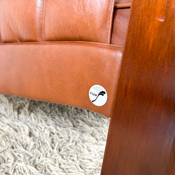 FLER BROWN LEATHER SOFA