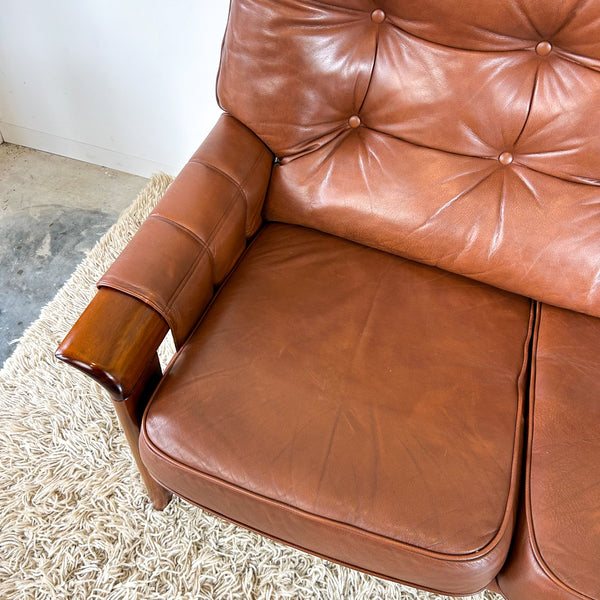 FLER BROWN LEATHER SOFA