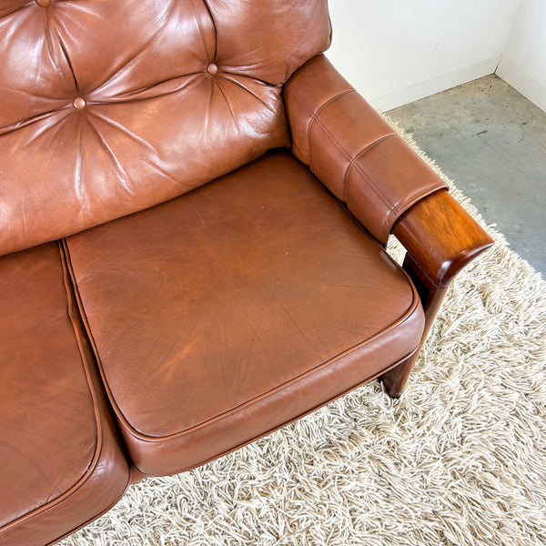 FLER BROWN LEATHER SOFA