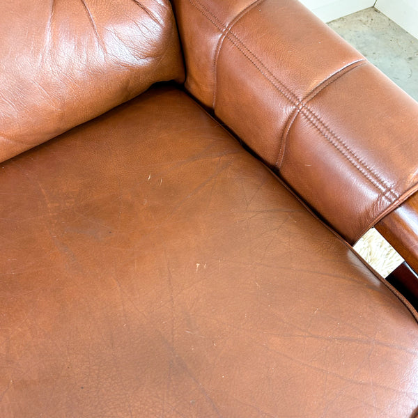 FLER BROWN LEATHER SOFA