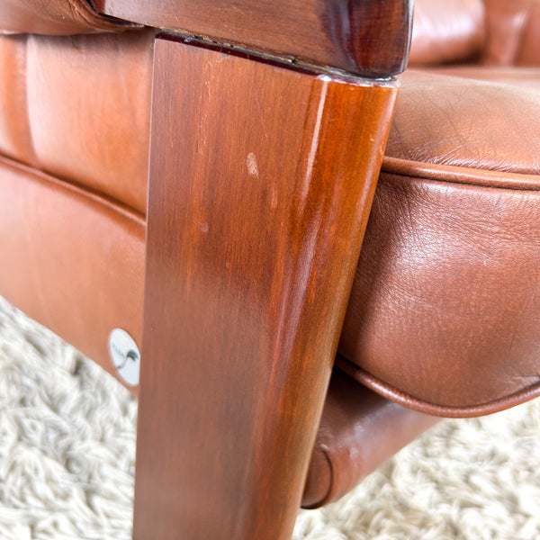 FLER BROWN LEATHER SOFA