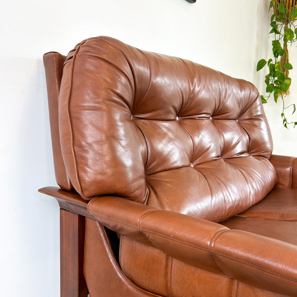 FLER BROWN LEATHER SOFA