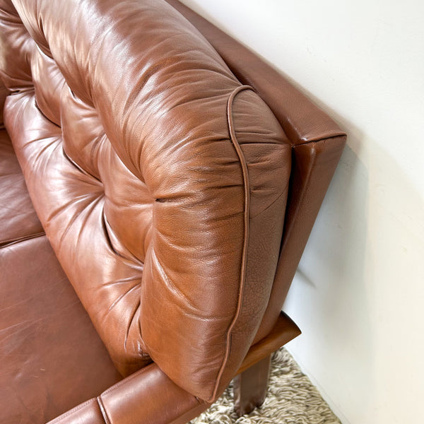 FLER BROWN LEATHER SOFA