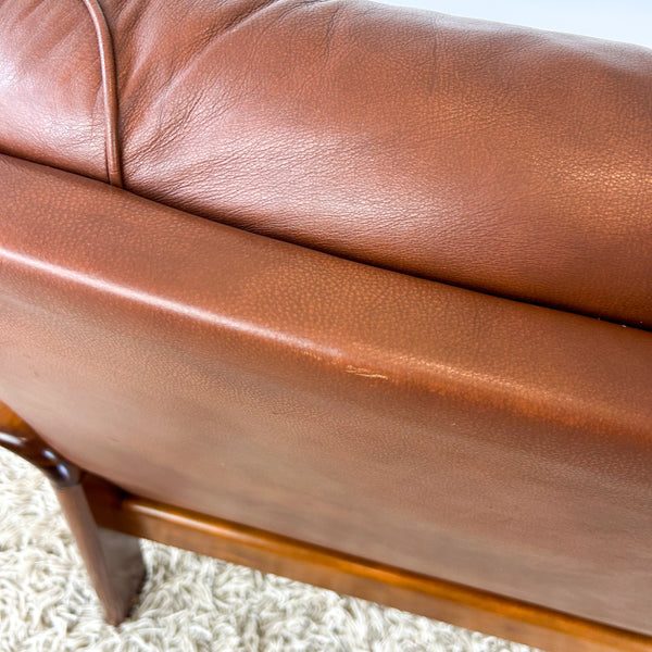 FLER BROWN LEATHER SOFA