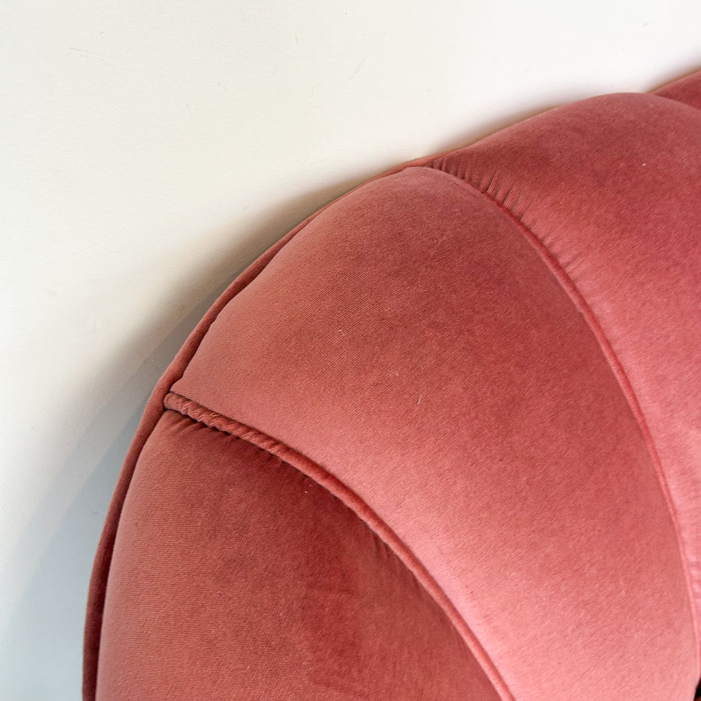PINK VELOUR THREE SEATER SOFA