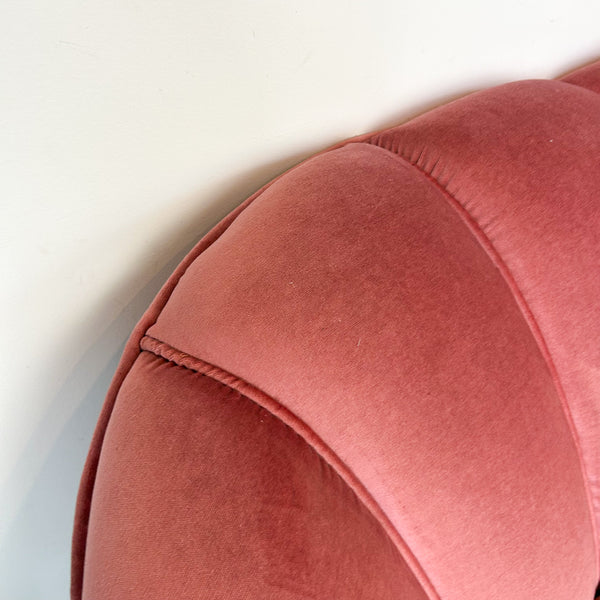 PINK VELOUR THREE SEATER SOFA