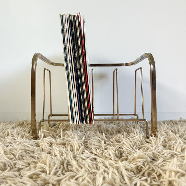 BRASS VINYL RECORD RACK