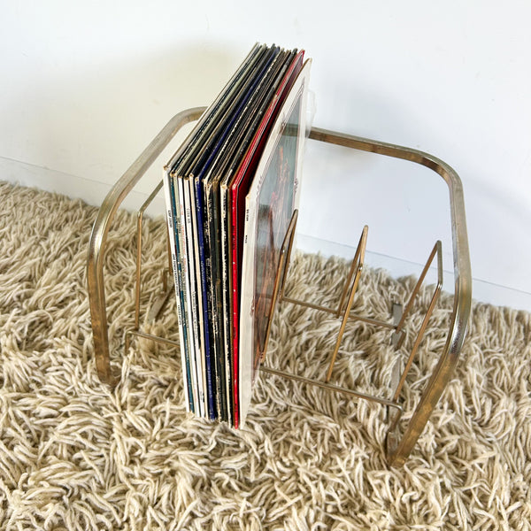 BRASS VINYL RECORD RACK