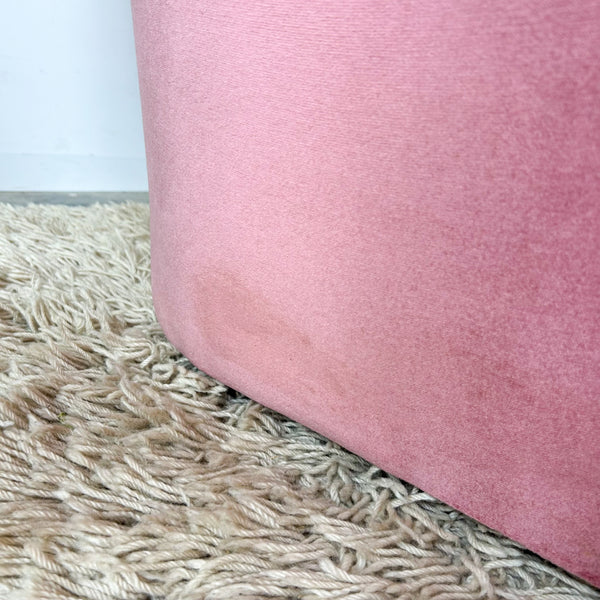 PINK VELOUR THREE SEATER SOFA