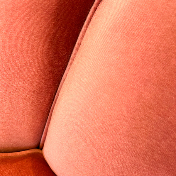 PINK VELOUR THREE SEATER SOFA