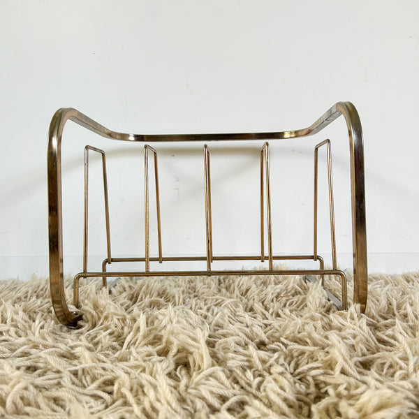 BRASS VINYL RECORD RACK