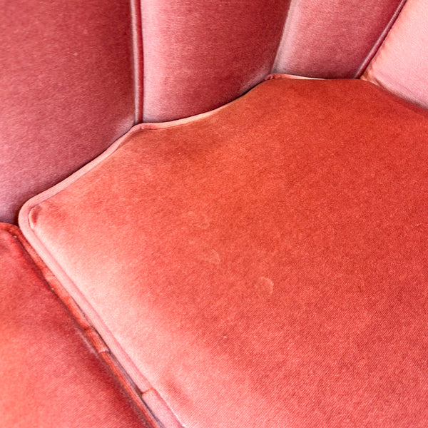 PINK VELOUR THREE SEATER SOFA