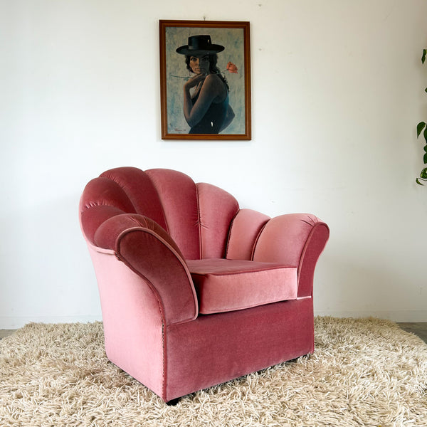 PINK VELOUR ARMCHAIR #1