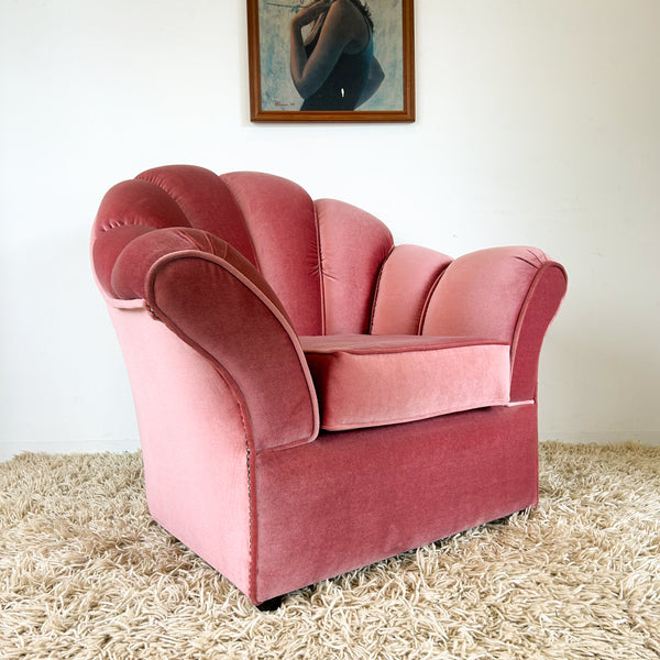 PINK VELOUR ARMCHAIR #1