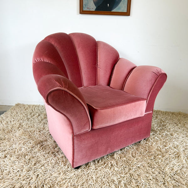 PINK VELOUR ARMCHAIR #1