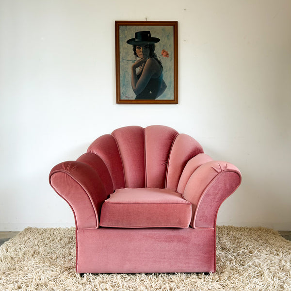 PINK VELOUR ARMCHAIR #1