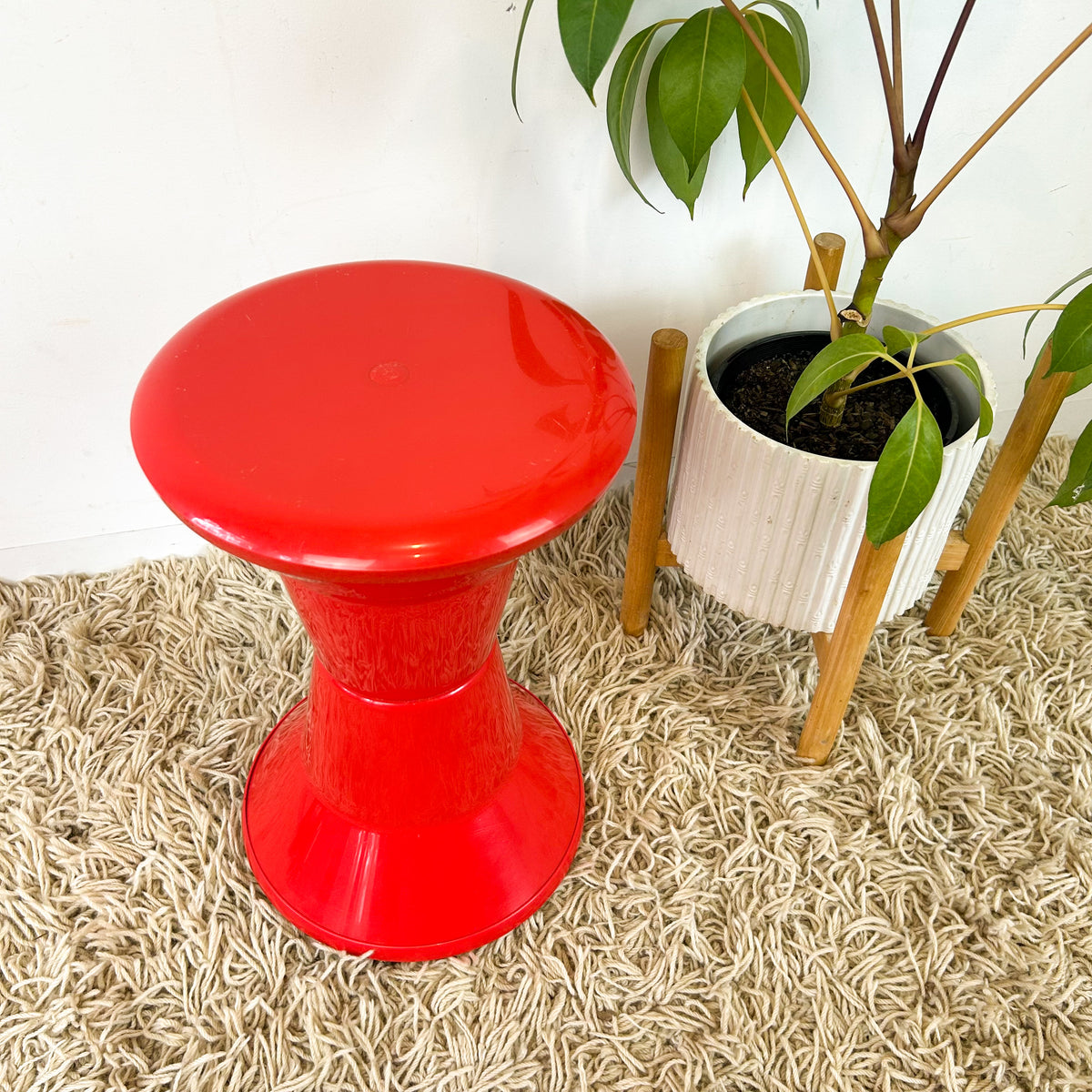 CAROMA ARCADE STOOL RED - HEY JUDE WORKSHOP • Vintage furniture & objects Melbourne