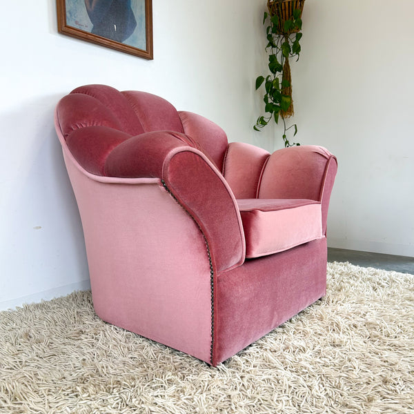 PINK VELOUR ARMCHAIR #1