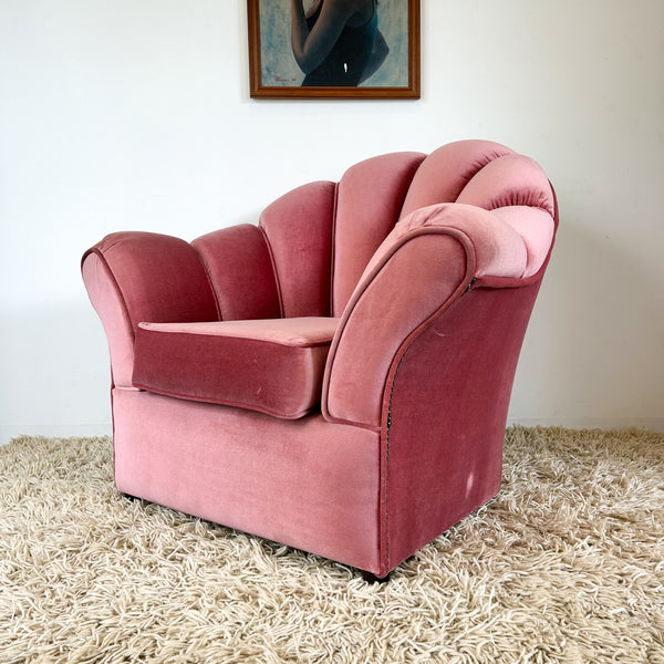 PINK VELOUR ARMCHAIR #1