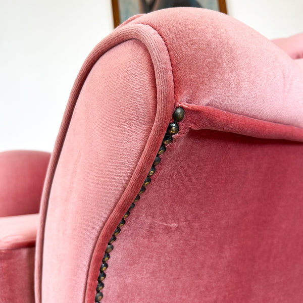 PINK VELOUR ARMCHAIR #1