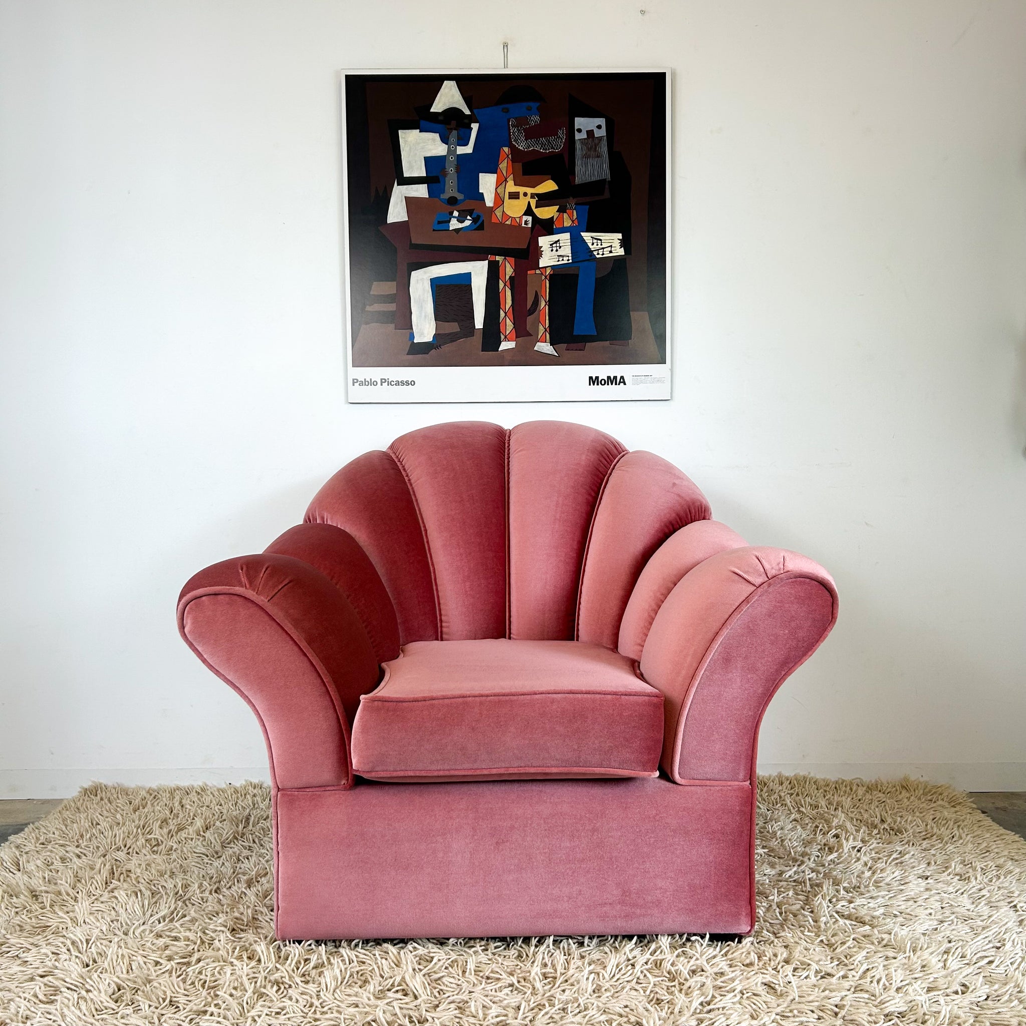 PINK VELOUR ARMCHAIR #2