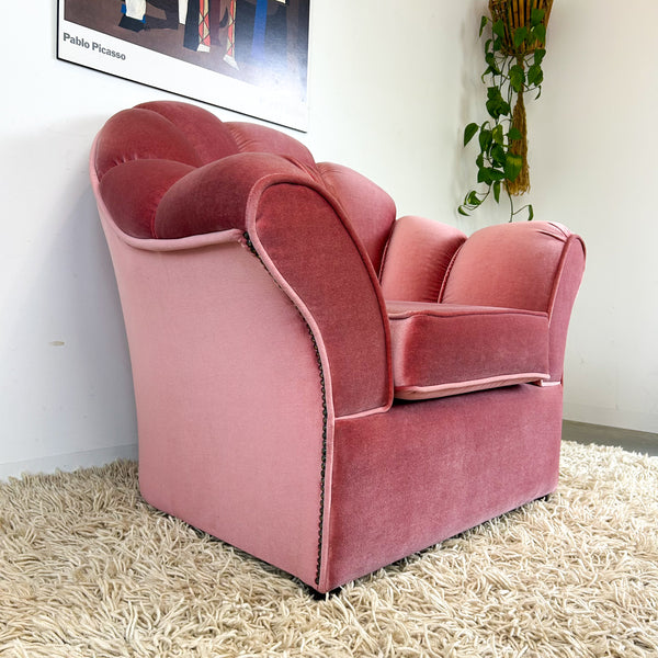 PINK VELOUR ARMCHAIR #2