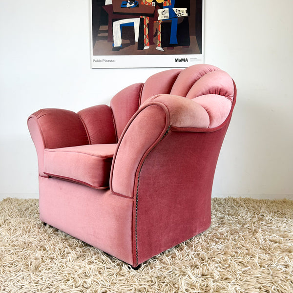 PINK VELOUR ARMCHAIR #2