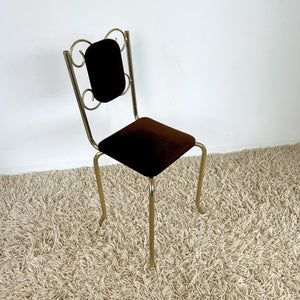 BROWN VELVET BOUDOIR CHAIR