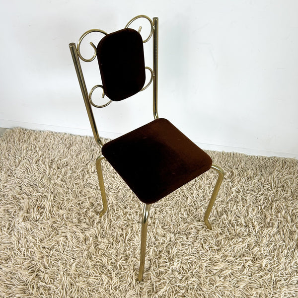 BROWN VELVET BOUDOIR CHAIR