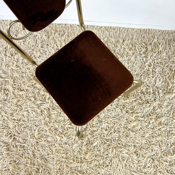 BROWN VELVET BOUDOIR CHAIR