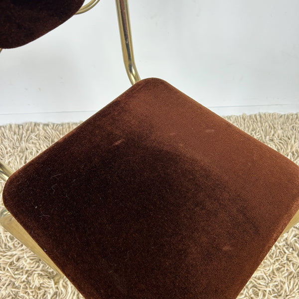BROWN VELVET BOUDOIR CHAIR