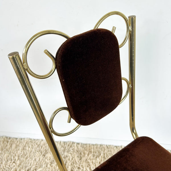 BROWN VELVET BOUDOIR CHAIR