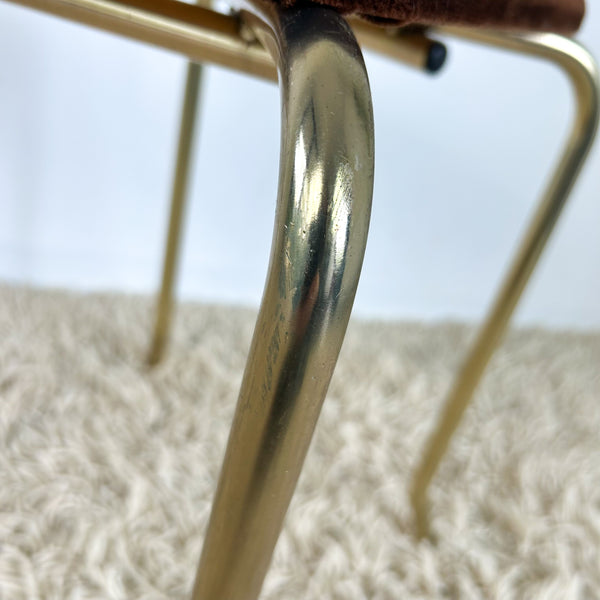BROWN VELVET BOUDOIR CHAIR