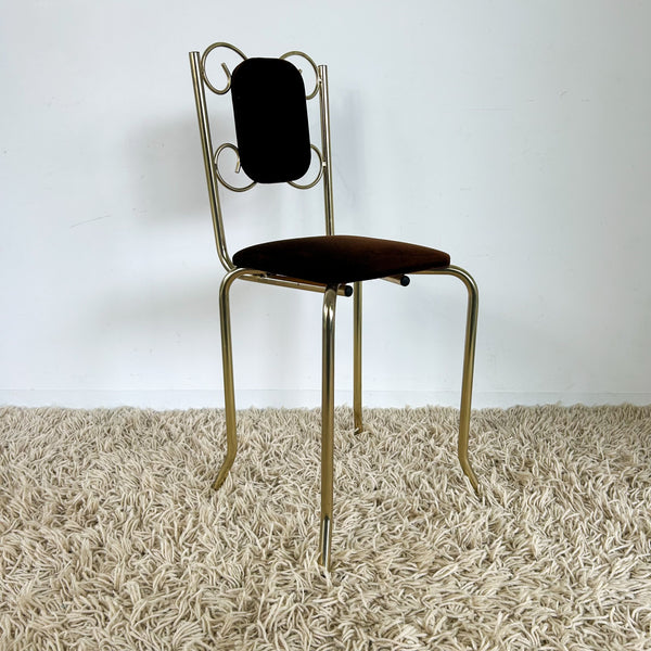 BROWN VELVET BOUDOIR CHAIR