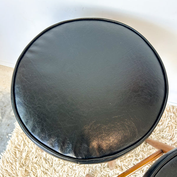 BLACK VINYL SWIVEL BAR STOOLS - HEY JUDE WORKSHOP • Vintage furniture & objects Melbourne