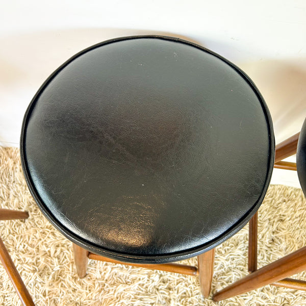 BLACK VINYL SWIVEL BAR STOOLS - HEY JUDE WORKSHOP • Vintage furniture & objects Melbourne