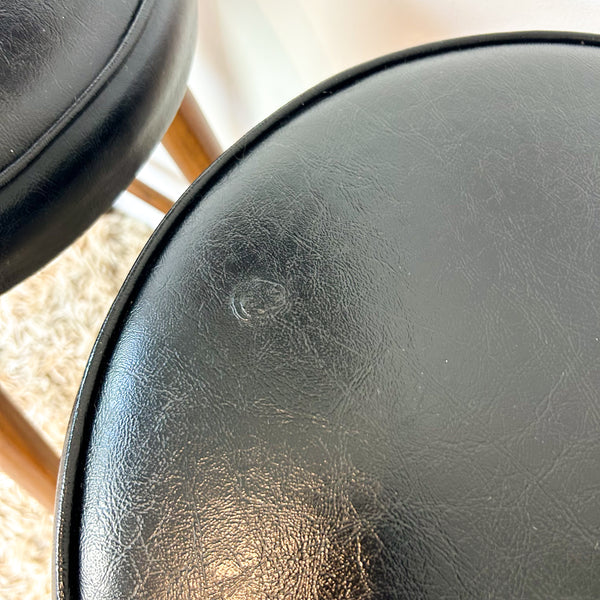 BLACK VINYL SWIVEL BAR STOOLS - HEY JUDE WORKSHOP • Vintage furniture & objects Melbourne